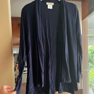 Soft dark blue long sleeve cardigan